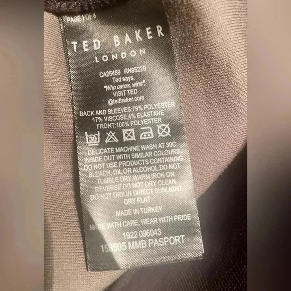 Ted Baker black padded jacket full zipper long sleeves 2 pocket jacket 2 - Picture 5 of 6